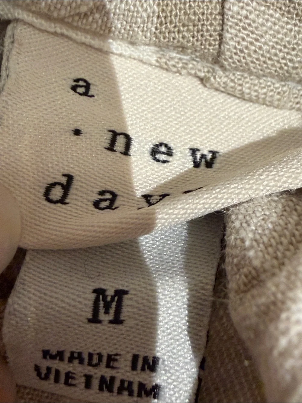 A New Day Gingham High-Rise Paperbag Shorts – Tan & White Size M